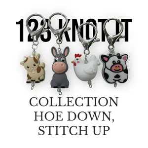 Hoe Down, Stitch Up - set of 4 large clasp stitch markers for crocheting