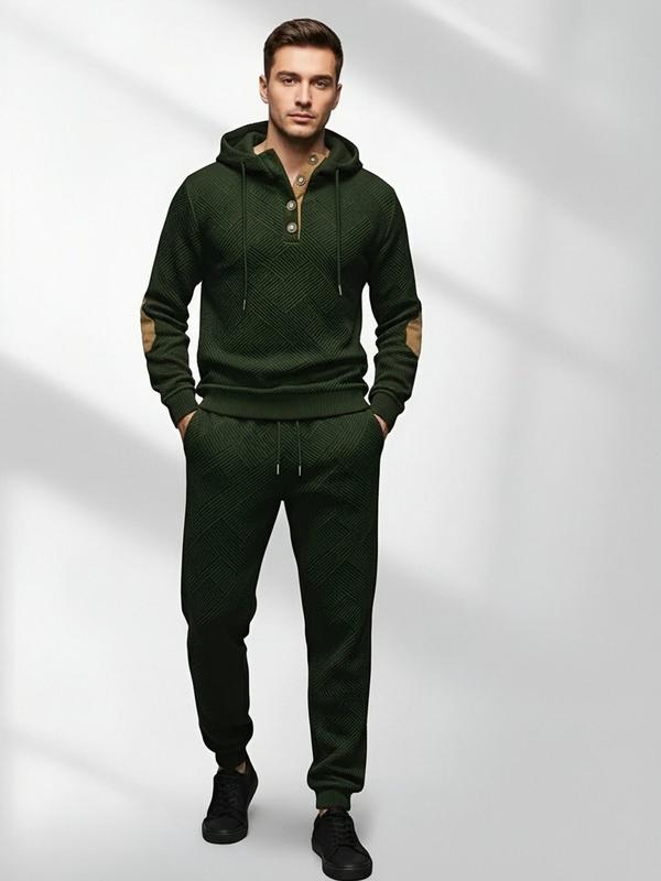Men's Casual Fashion Suit: Two-piece set including a knitted jacquard sweatshirt and trousers; a best-selling men's casual suit. joggers  weatsuit swift  goods  clothing  brand Knitted Jacquard Set