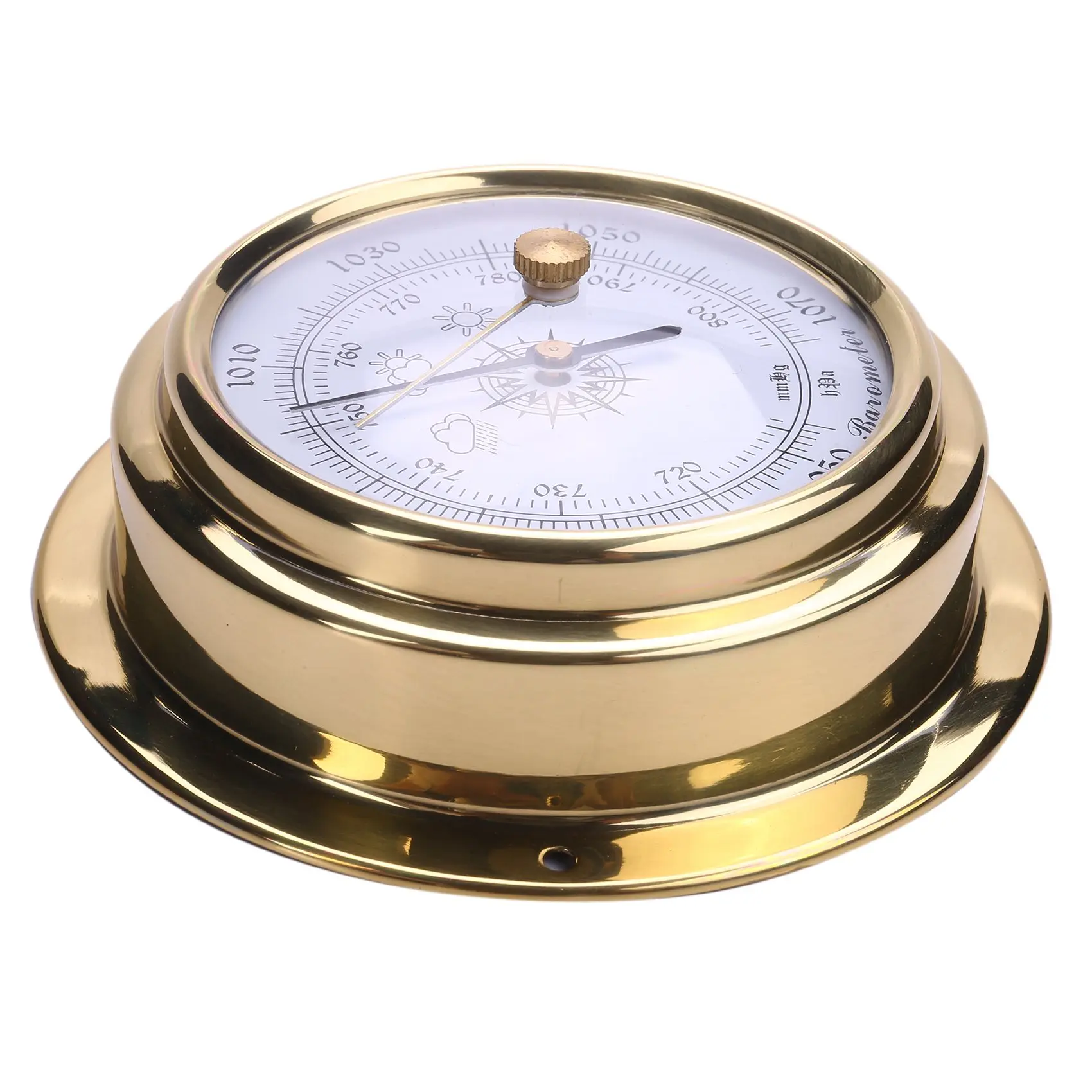 B9193 Round Multifunctional Household Weather Station - Barometric Aneroid Barometer with Metal Body