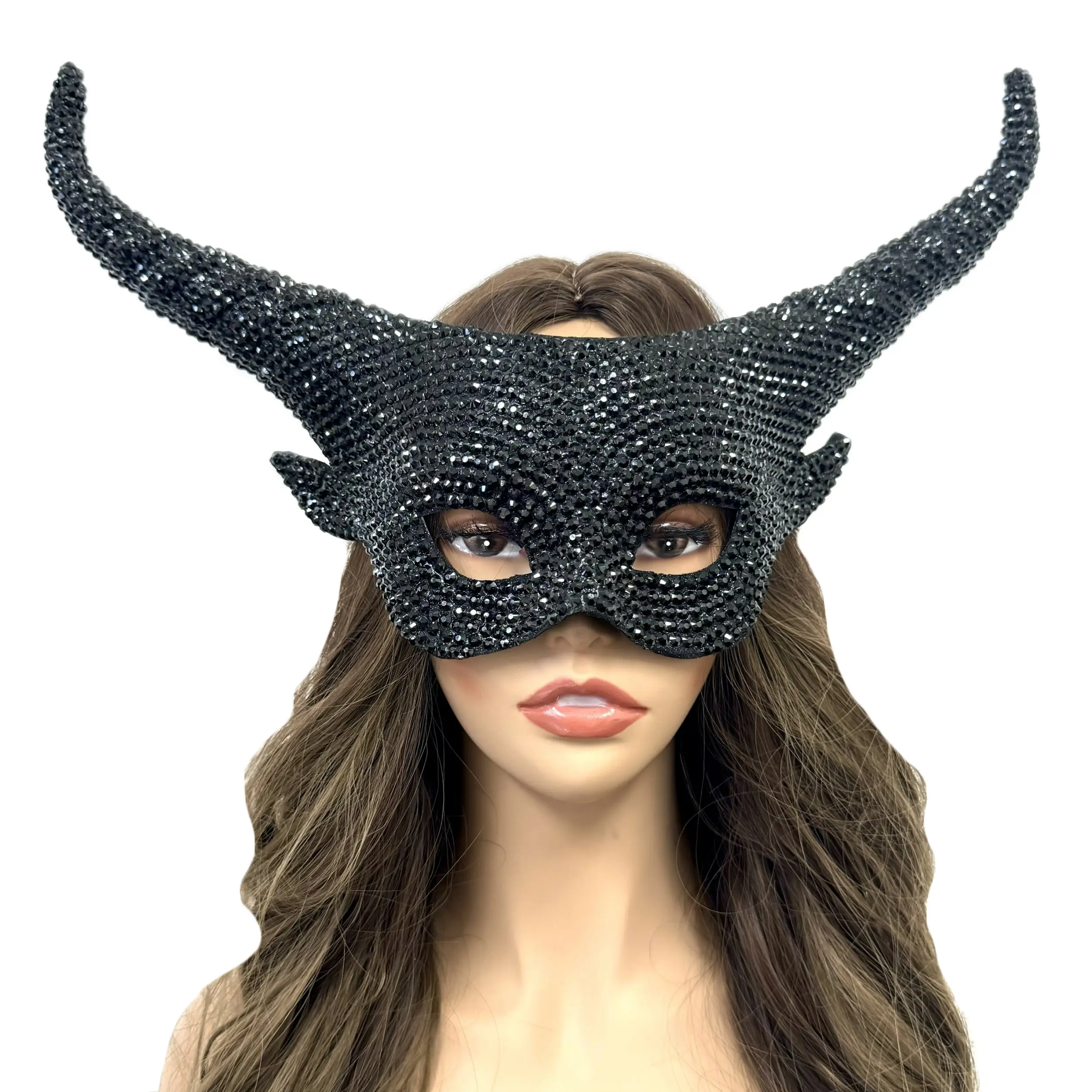 Rhinestone Costume Ram Goat Masquerade Mask Devil Horror Party Ball Masks For Halloween Demon