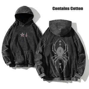 Contains Cotton Sweatshirts Clothing Unisex Anime Hunter X Hunter Washed Hoodies Manga Printed Hoodies For Men Harajuku Pullover