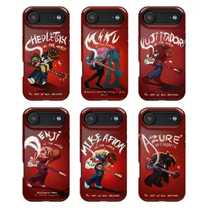 Red character phone cases: Shedletsky Blame, John Roblox Forsaken, Miku, Yuji Itadori, Denji, Mike Afton, Azure phone cases, compatible with iPhone 17/16/15/14/13/12/11 Pro Max/Plus and Samsung Galaxy S23FE/22/23/24/25.