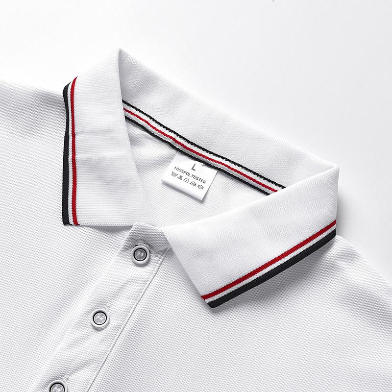 Men’s 4-piece short-sleeve polo shirt set—quick-drying golf/tennis apparel featuring a comfortable color-block design with collar and sleeve accents, suitable for casual sportswear.