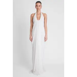 Cascade Drape Gown - White
