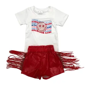 Girl Summer Shorts Set 4th Of July Clothing Set