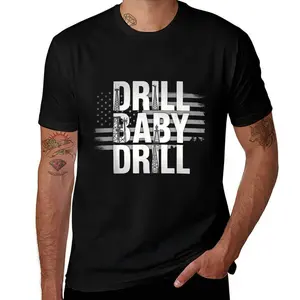 Drilling Rig Design Drill Drill Funny Oilfield Worker Mens T Shirts Cotton Short Sleeve T-Shirt Crew Neck Tees Casual Shirt
