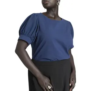 ELOQUII Women's Plus Size Combo Sleeve Tee