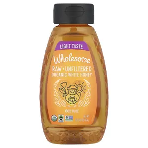 Wholesome Sweeteners Raw + Unfiltered Organic White Honey, 16 oz (454 g)