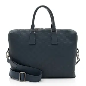 Pre-owned Louis Vuitton Leather Briefcases Damier Infini Porte Documents Jour Briefcase