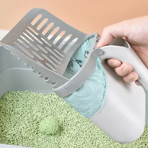 Portable Cat Litter Scoop Set - Includes 1 Waste Bags & Poop Scooper for Easy Cleanup | Durable, Lightweight Pet Litter Shovel for Cats & Small Pets | Odor-Free & Travel-Friendly