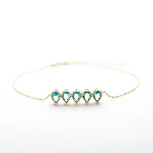 Drop Shape Birthstones Bracelet