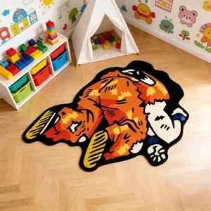 Creative Cartoon Carpet, Abstract Design Anime Mat, Fashionable Home Decor Rug, Soft Comfort Plush Foot Pad, Cartoon Pattern Rug, Abstract Rugs, Hand Wash Only