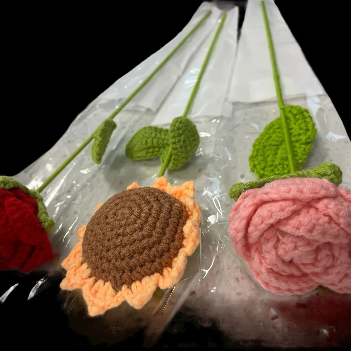 Crotchet Flowers - Assorted Colorful Crotchet Designs for Various Top Uses - Crafted from Soft and Cozy Knit Materials - Shirts