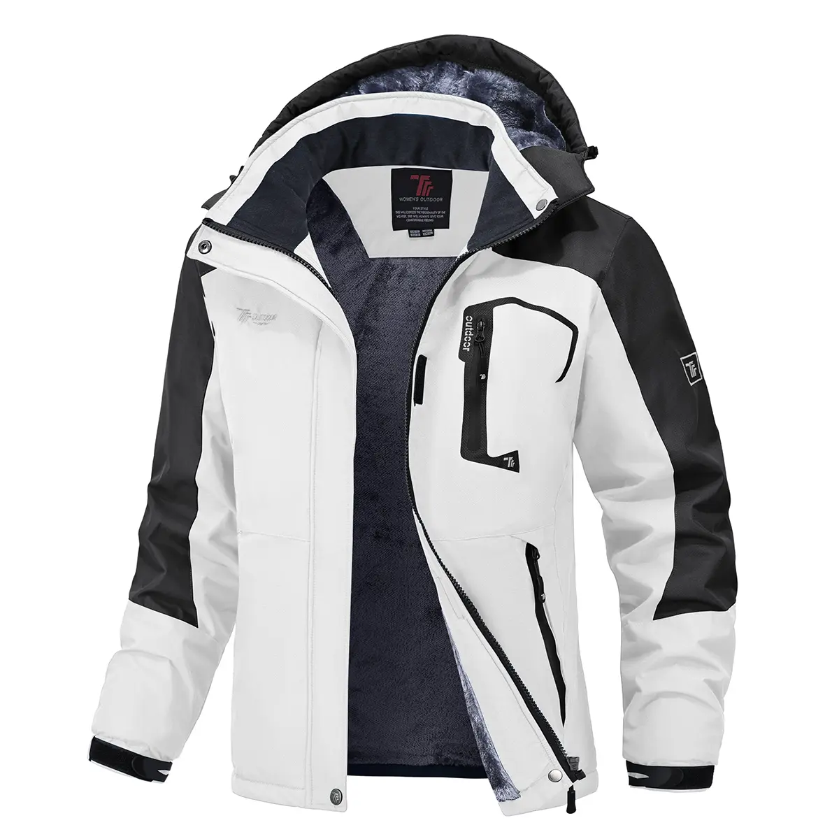 GOPUNE Womens Waterproof Ski Snow Jackets Warm Winter Coats Fleece Lined Hooded Rain Windbreaker