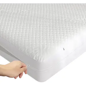 Size  Rayon Mattress Protector with Zipper -   Zippered Mattress Cover - Soft & Cooling Noiseless Bed Mattress Covers - Top Removable Mattress Encasement 10-12" Deep