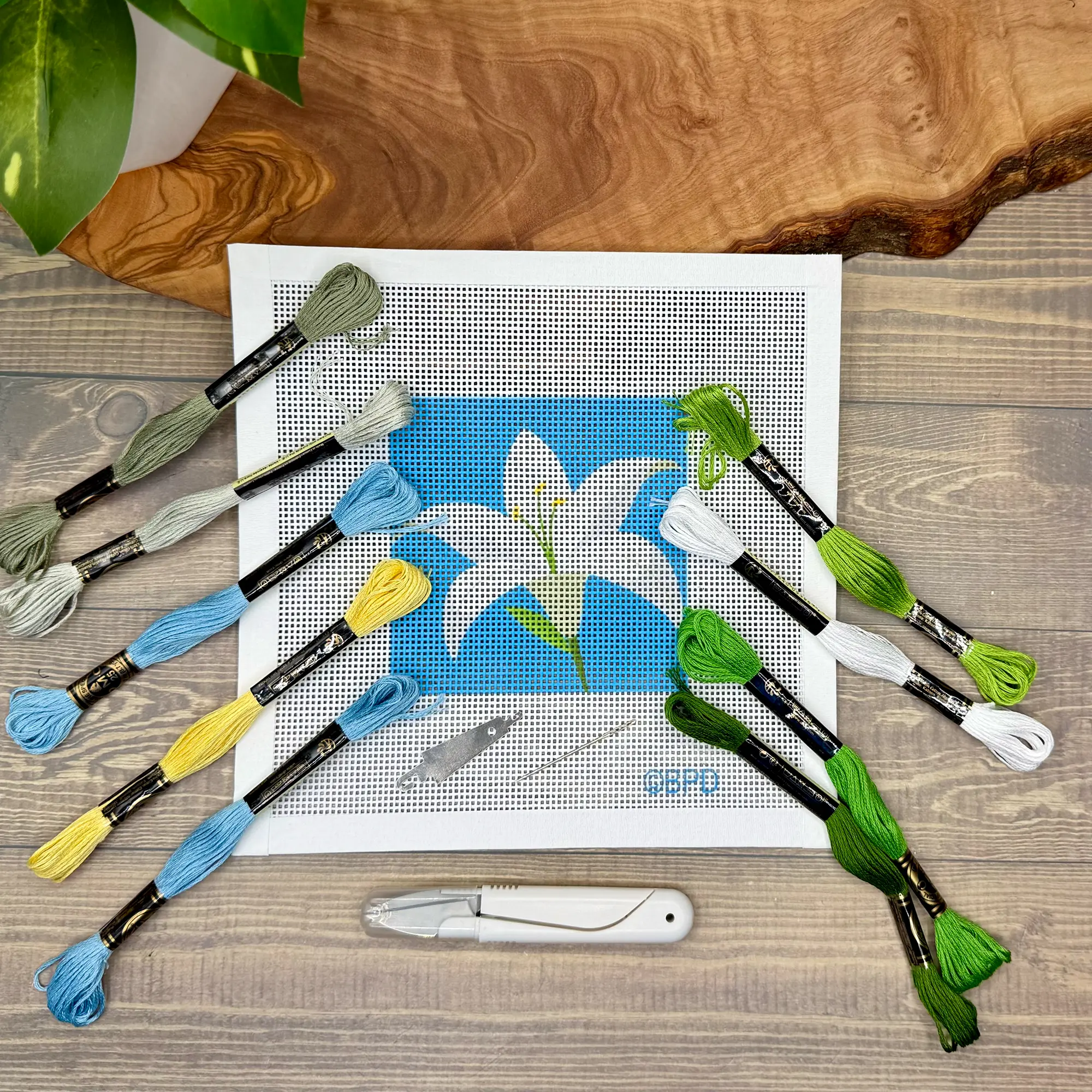 Pure White Lily Needlepoint Kit