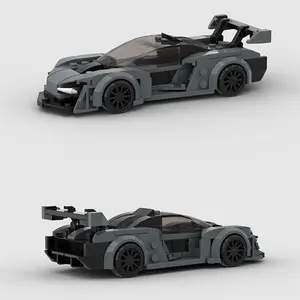 177pcs Gray Brick Building Blocks Set Sports Car Model with Rear Wing – Buildable Supercar Kit, Perfect Christmas, Thanksgiving, Anniversary Gift for Kids & Car Lovers, Display & Collectible Toy