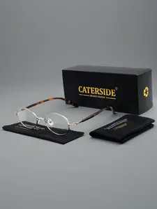 Caterside Vintage Oval Metal Frame Glasses, Light Blocking Reading Computer Beach Driving Party Photography Props