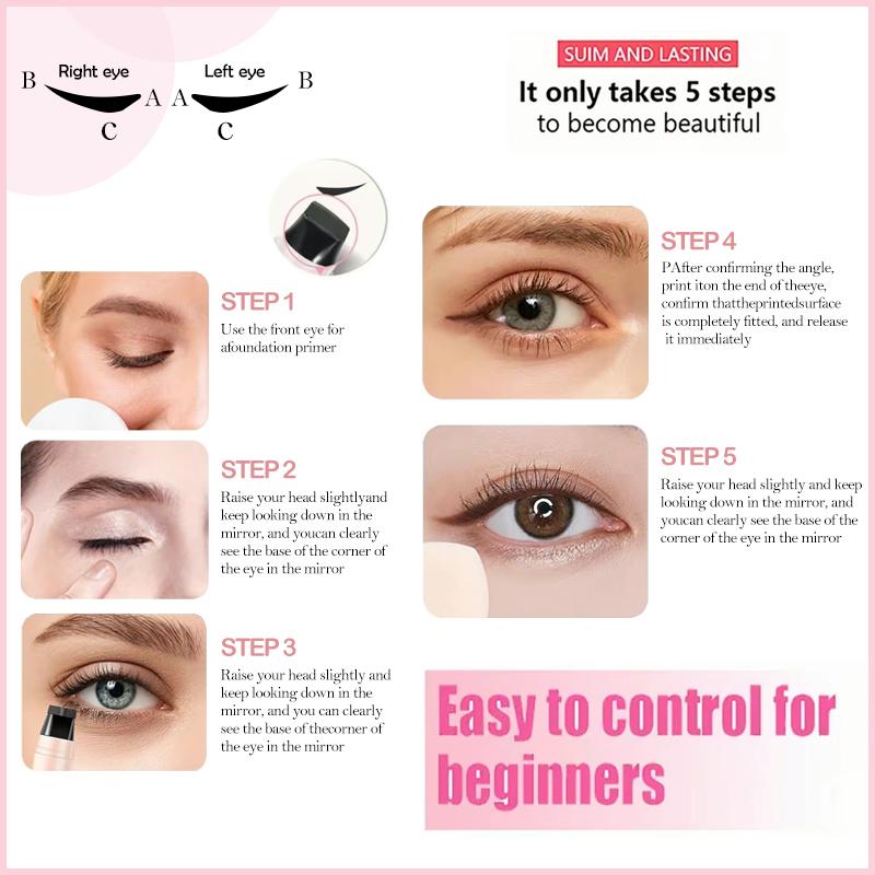 Rotating Dual-Ended Eyeliner Pen & Wing Stamp, Quick-Dry, Long-Lasting, Smudge-Proof for Easy Cat Eye, Sharp Winged Lines & All-Day Makeup Wear - Women's cosmetics, Makeup tools, TikTokShopBlackFriday, Christmas gifts. marker makeup original