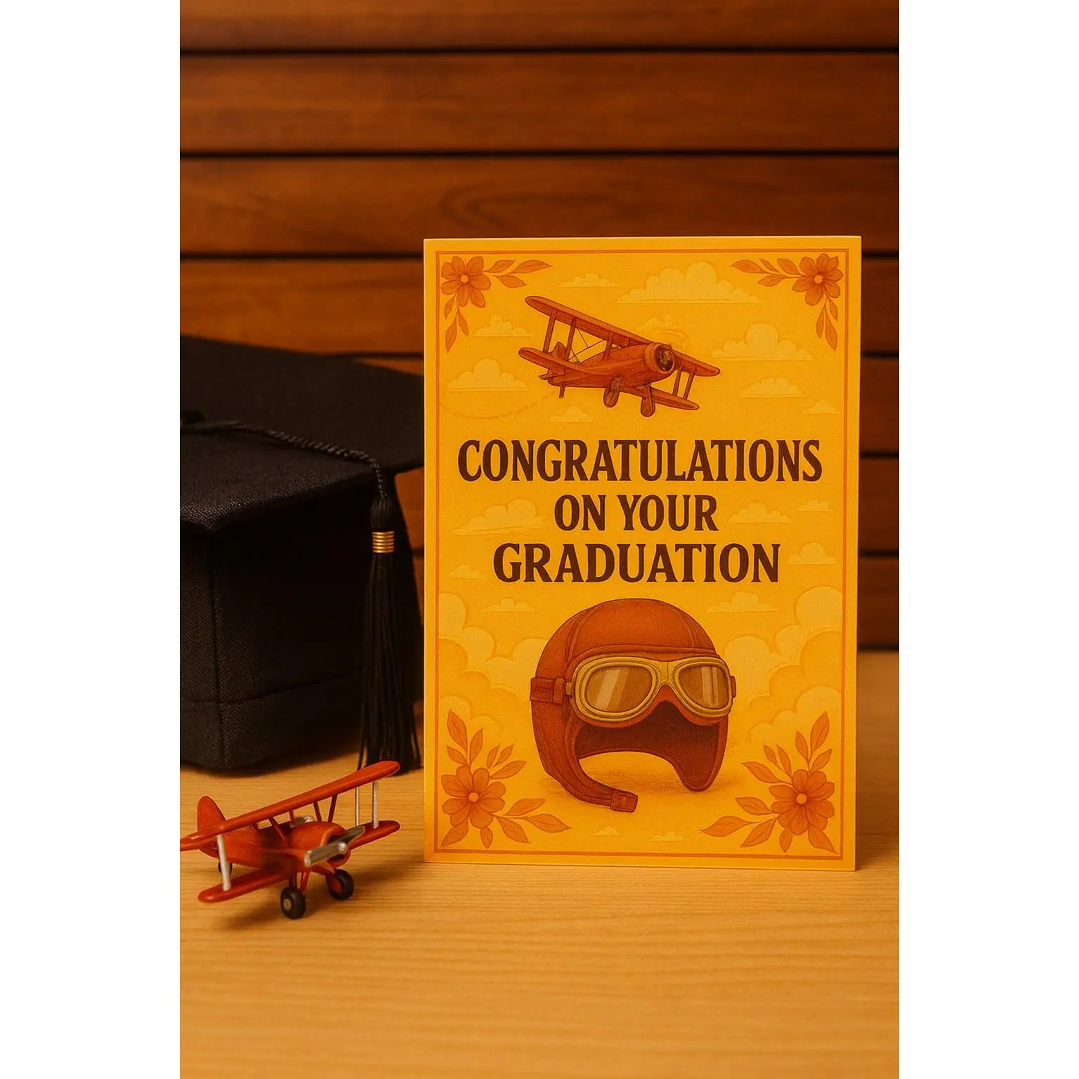 Funny Graduation Card – Airplane Aviation Pun Card | Unique Congrats Card for Graduate