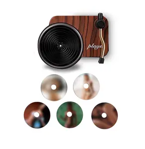 Inspired Car Air Freshener - Retro Record Player Vent Clip with Rotating Vinyl Discs - 5PCS Aromatherapy Tablets Included - Album Cover Aesthetic Car Decor & Scented Accessories for Music Fans