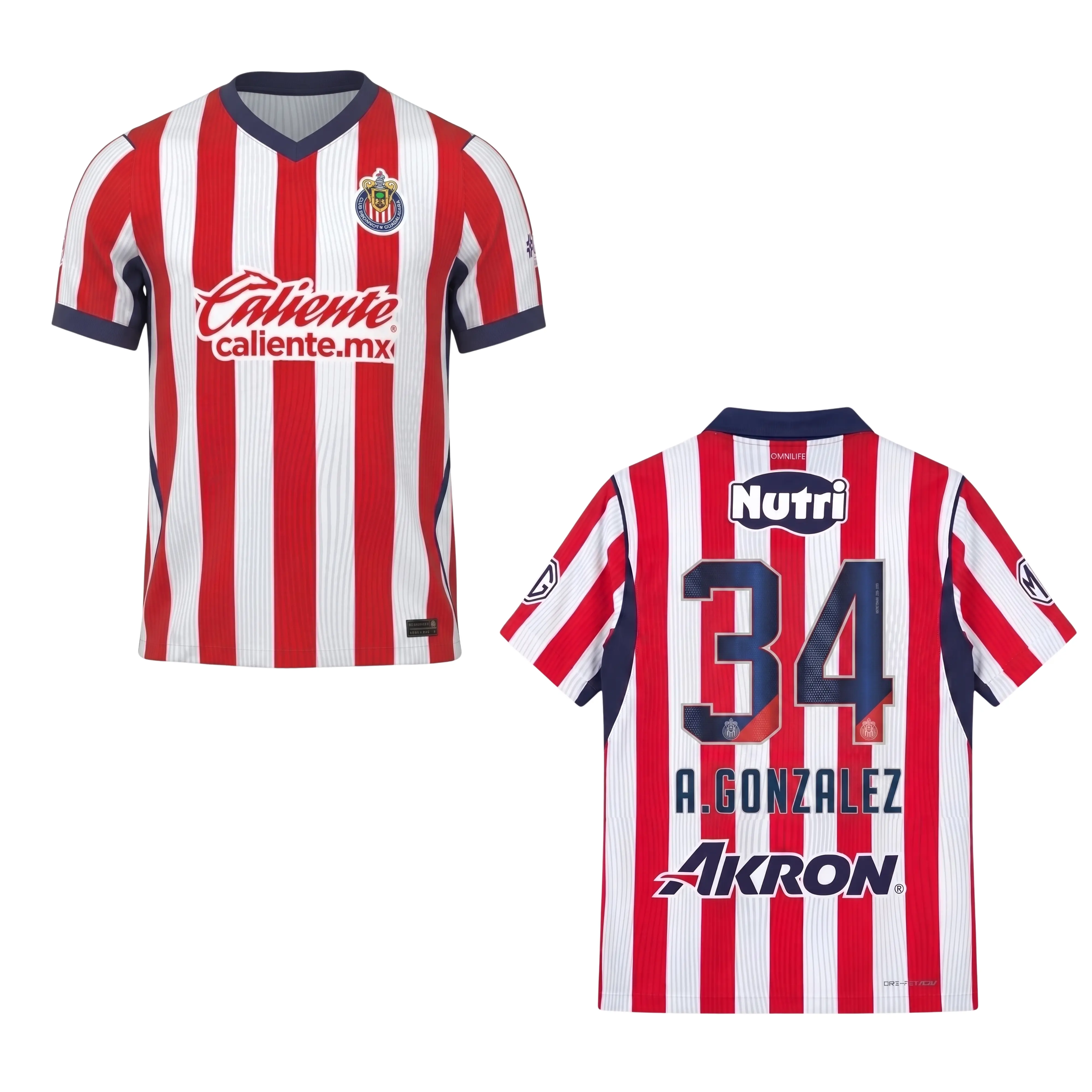 Chivas CD Guadalajara 2026-2027 Mexico Jersey,  Men's Home Blue Short-Sleeve Soccer Jersey, Fan Edition Match Day Apparel for Men and Women