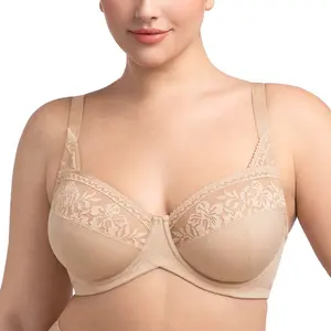 HSIA Luminous Bloom Plus Size Unlined Full Coverage Underwire No Padded Bra Support Lift Shaping for Larger Busts All Day Comfort