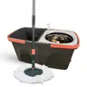 Easy Spin Microfiber Spin Mop and Bucket Set with Handle for Home and Kitchen Cleaning Tools Splash-Free 360° Rotating Head Ideal for All Floor Types