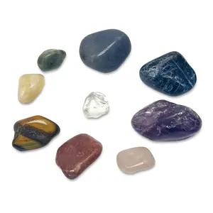 9pcs Tumbled Gemstone Set – Natural Polished Crystals for Chakra Balance and Energetic Aligment, Sound Healing and Relaxation – Assorted Stones Including Amethyst, Citrine, Rose Quartz – Gift-Ready Crystal Kit