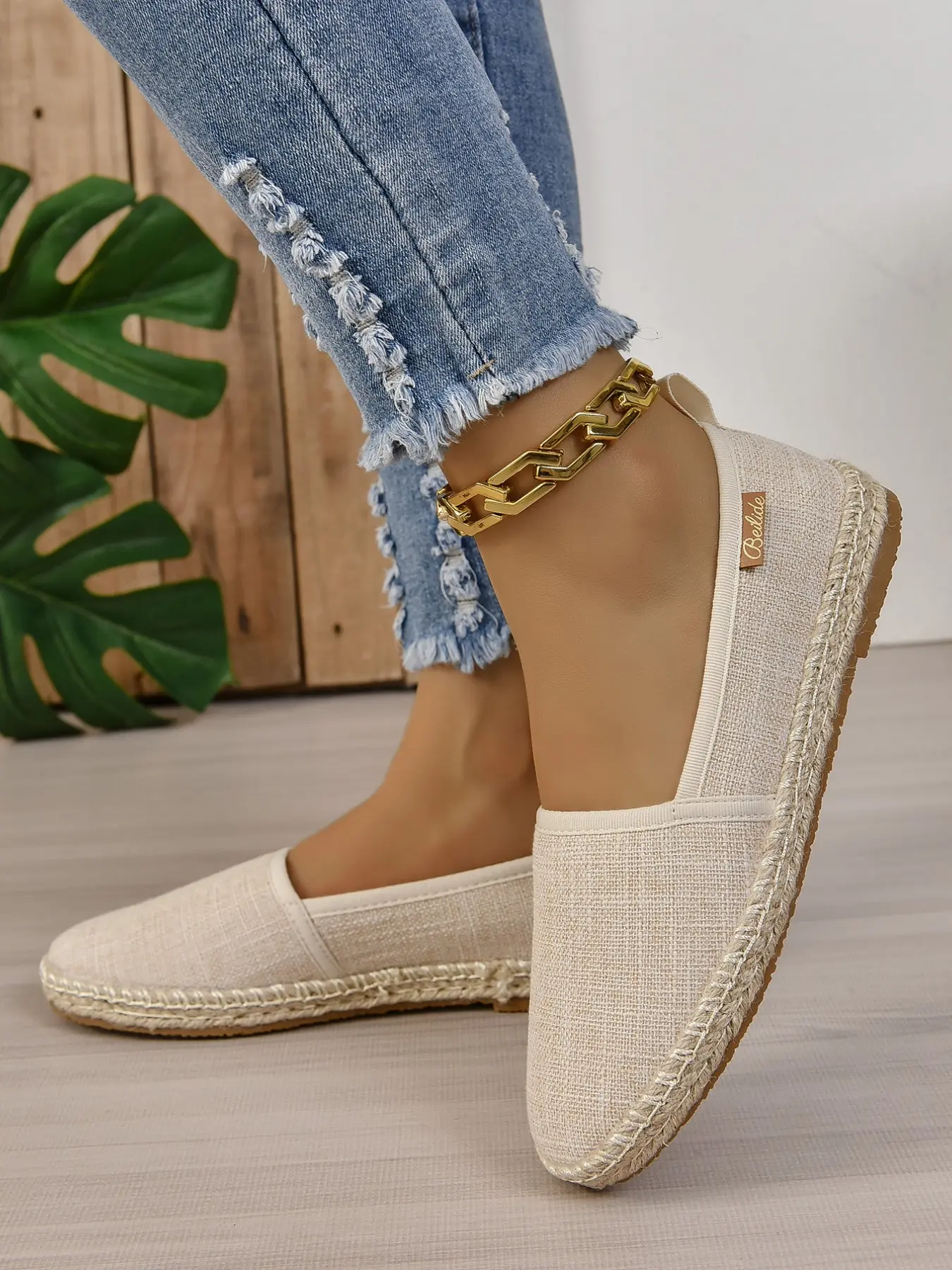 Women's Linen Straw Fisherman Shoes, Summer Vacation Minimalist Breathable Comfort Flat Casual Slip On Shoes, Breathable Summer Footwear, All Seasons Textile Sole, Shoes Flats