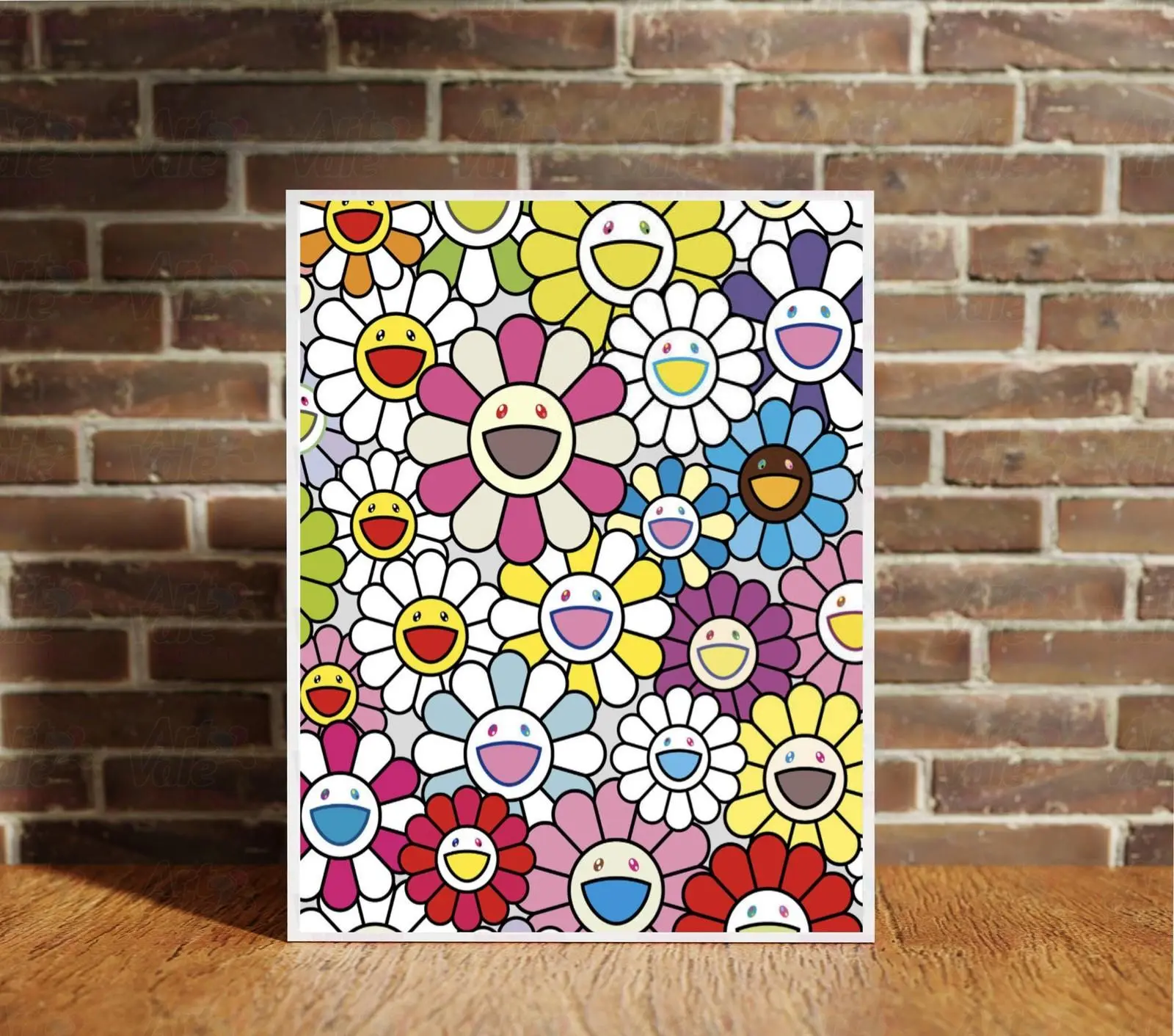 Takashi Murakami Little Flower Painting Canvas Wrap Wall Poster Wall Art Print