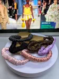 Silk Scrunchies for Hair, 100% Mulberry Silk Hair Ties, Scrunchies for Women Girls, Elastic Ponytail Holders No Damage High Quality Slap-up