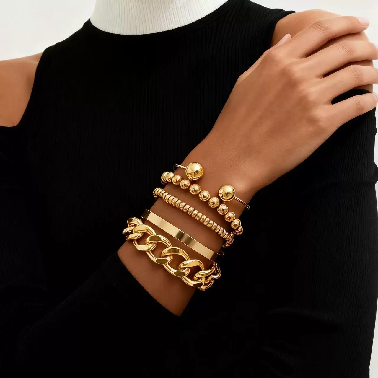 5-Piece Women's Bracelet Set, Casual Style Elegant Jewelry Bracelet for Women, Perfect Gift for Her, High Quality Bracelet, Ideal for Holiday Gifts, Perfect for Dates and Parties