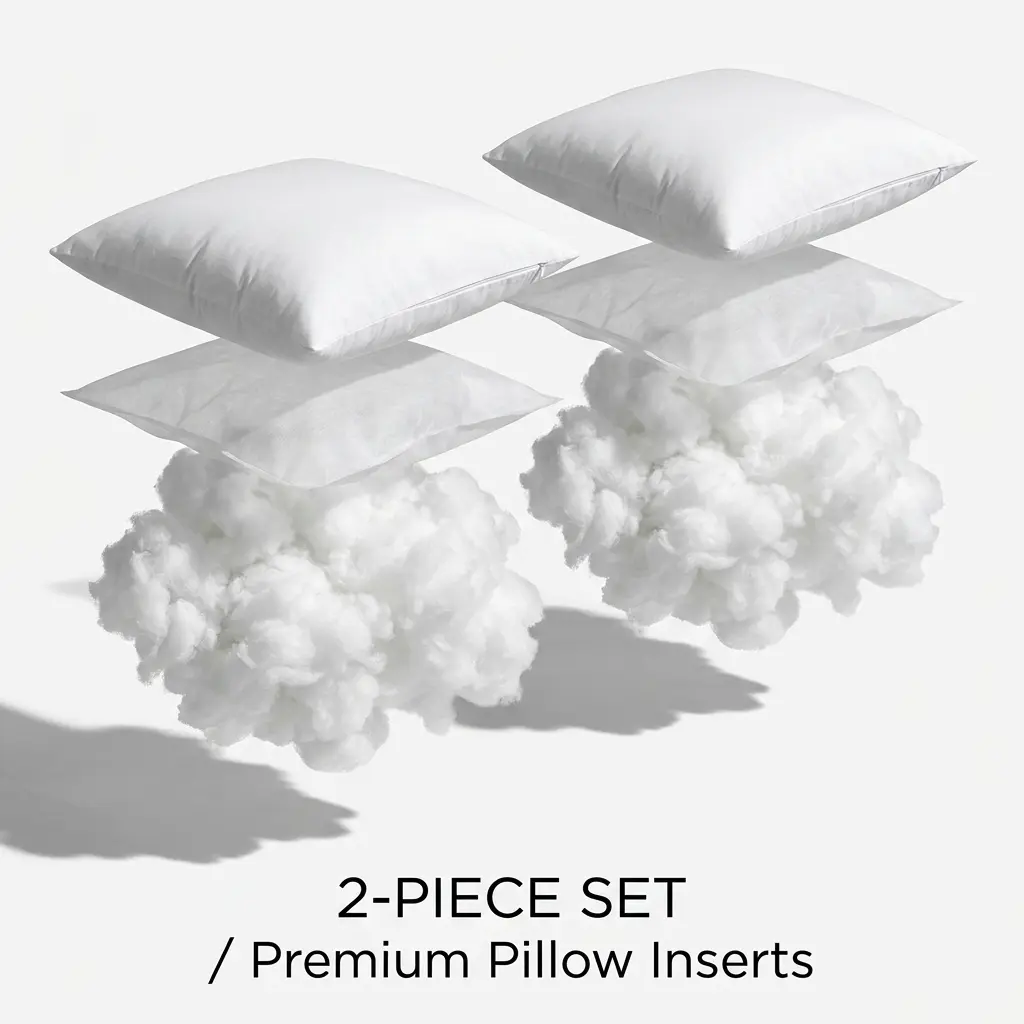 2 Pack Throw Pillow Inserts 20 x 20 inches – Soft Fluffy Square Cushion Fillers, Lightweight 100% Polyester Down Alternative Decorative Pillows for Couch, Sofa, Bed & Living Room furniture