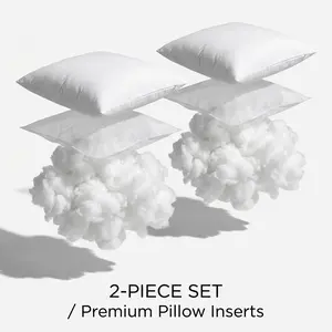 2 Pack Throw Pillow Inserts 20 x 20 inches – Soft Fluffy Square Cushion Fillers, Lightweight 100% Polyester Down Alternative Decorative Pillows for Couch, Sofa, Bed & Living Room