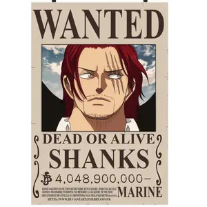 Shanks One Piece Wanted Poster Anime, Anime Gifts Decoration Posters Print Artistic Photo Room Ornaments Wall