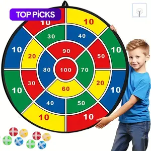 Random-Color Sticky Ball Dart Board Set with 12pcs Small Balls (1 Set), Indoor Sports Dart Board Toy, Parent–Child Interactive Toy Sports Game, Darts Board