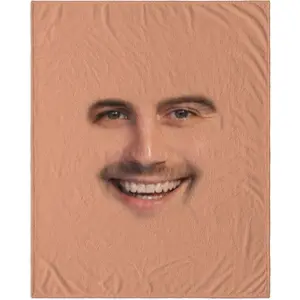 Custom Blanket with Funny Facial Features Personalized Flannel Blanket Customized Gifts for Dad, Mom, Family, Friends, Couples 40x50 in