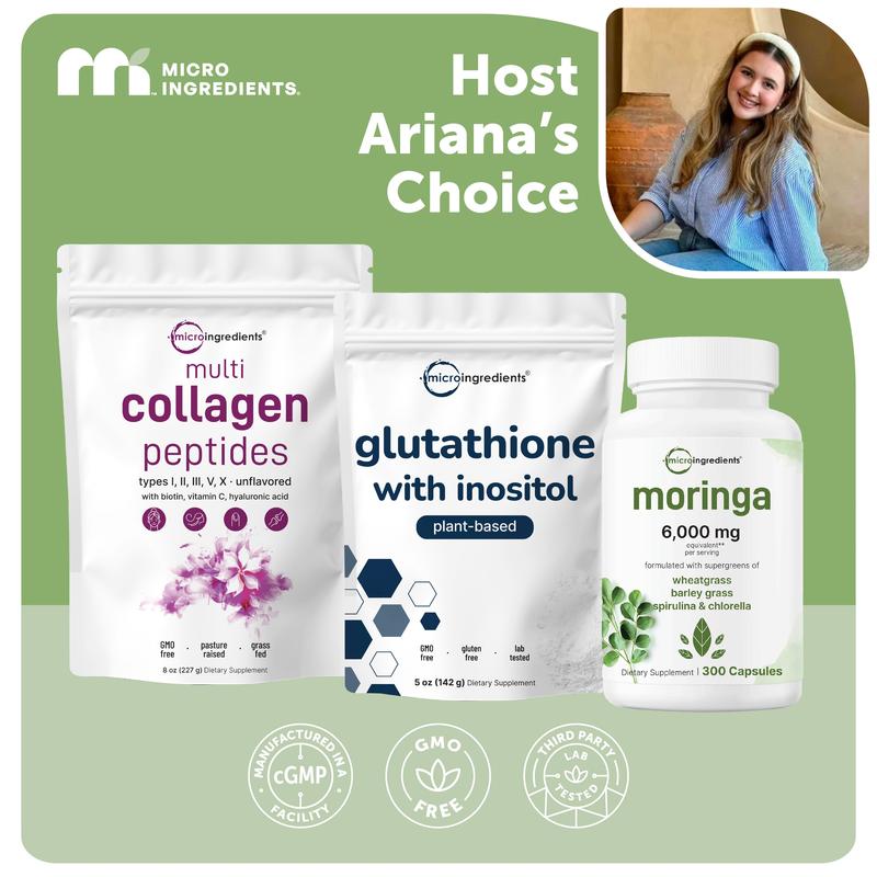 Glow & Go Mom Pack (Host Ariana's Choice): Collagen Powder, Glutathione Powder & Moringa Capsules