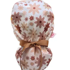 Boho floral scrub caps