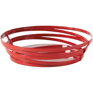 G.E.T.WB-972-R 9 x 7 Oval Red Powder Coated Metal Wire Serving Basket, Cyclone Collection