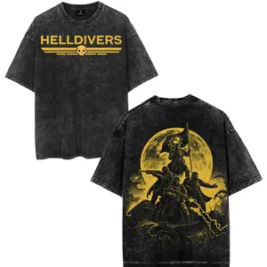 Helldivers Inspired 100% Cotton T-Shirt – Retro Galactic Soldiers Graphic Tee, Gift for Game Lovers