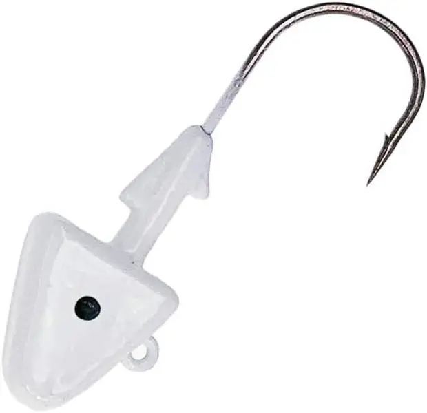 Sanhu Shad Jig Heads 2oz 20 Pcs White with 6/0 Mustad Hooks for Soft Plastic Swimbaits Durable Finish Ideal for Striped Bass & Bottom Fishing