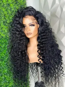 Ultra-Soft 26 Inch 180% Density Lace Front Wig, Curly Synthetic Hair, 13x4 Lace Front, All Seasons, Headband Wigs, Lace Closure Wig, Lace Glueless Wig