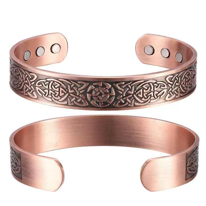 99.9% Pure Copper Cross Bracelet — Featuring 6 High-Strength 3500-Gauss Magnets. A Simple, Stylish, and Adjustable Decorative Gift — Perfect for Easter and Any Occasion. Adjustable Slider Bracelets Magnetic Copper Bracelet Bracelets Jewelry
