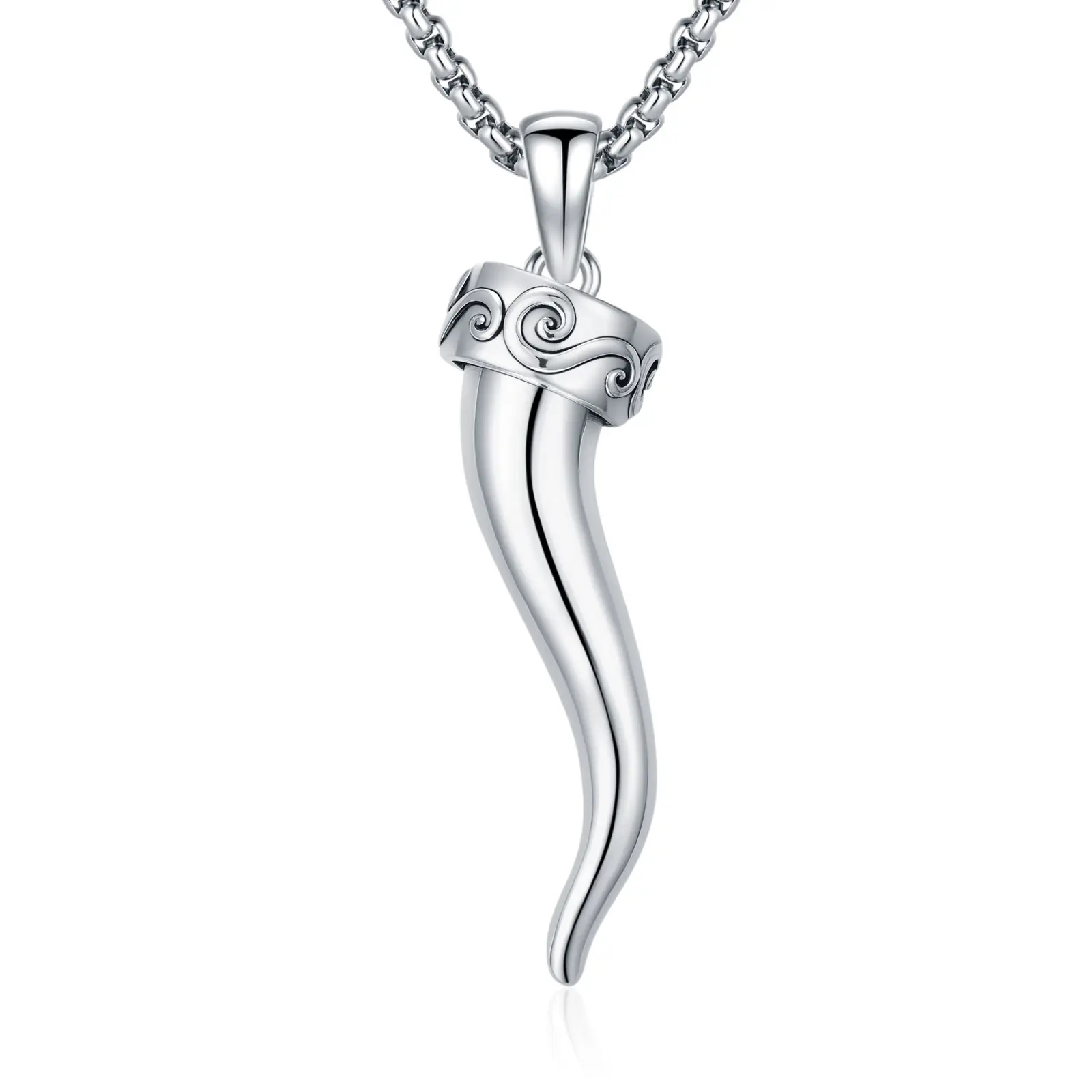 Brighthive S925 Sterling Silver Cornicello Necklace, Italian Horn Pendant Jewelry for Adults, Ideal Gift for Anniversaries or Birthdays