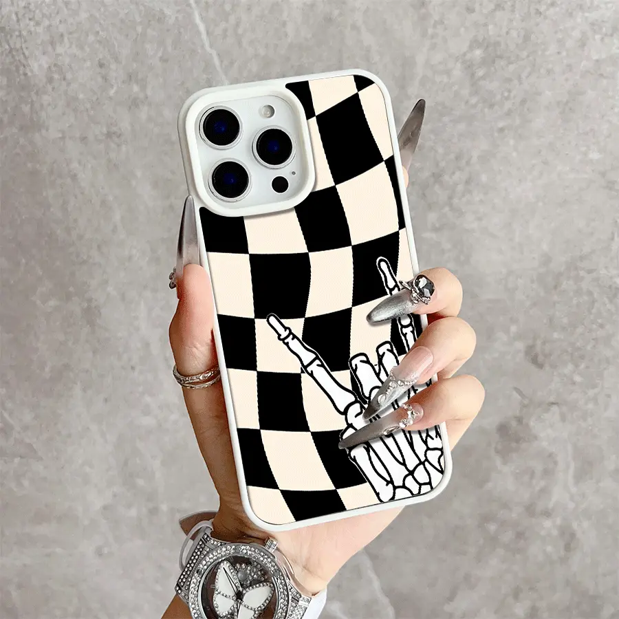 Checkerboard Magnetic Snap Case for iPhone 17/16 Pro Max 15 Pro 14 13 12 Mini 11 XR XS Plus SE Shockproof Slim Protective Cover