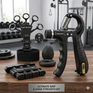 djustable Hand Grip Strengthener 5 Pack, Forearm Exerciser & Grip Strength Trainer, Hand Therapy Equipment with Massage Balls, Forearm Strengthener for Muscle Building, Home Gym Fitness Arm Grip Strength Trainer grip