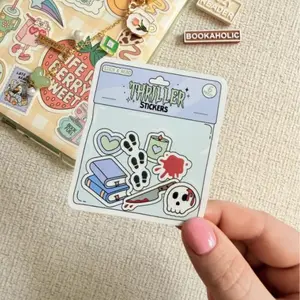 Stick & Read Thriller Sticker Pouch Bookish Decal for Journals Laptops E-Readers and More Suspenseful Gift for Thriller Readers Mystery Lovers