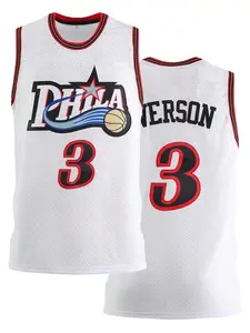 Men's Basketball Jersey, White, Embroidered & Stitched Basketball Vest, Sleeveless Sports Top